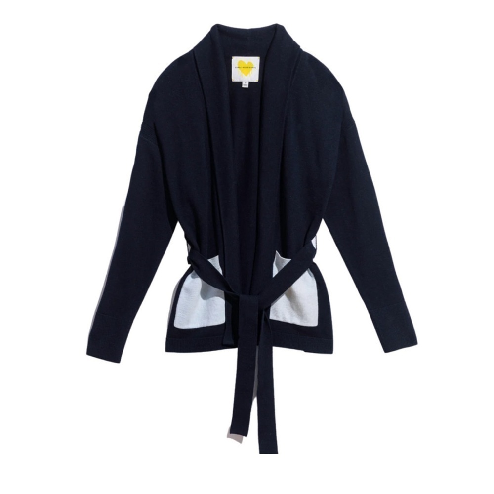 NWT! Kerri Rosenthal Yvonne Shawl Collar Popcket in Indigo​​​​​​